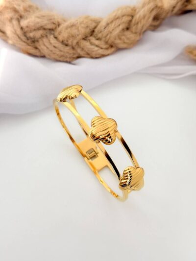 Hollow gold plated bangle