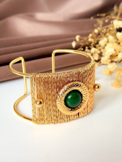 Green gold plated bangle