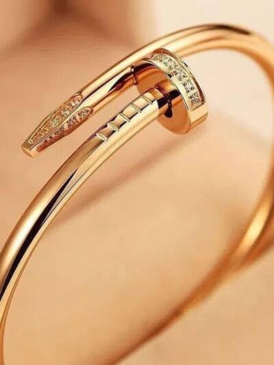 Strass gold plated nail bangle