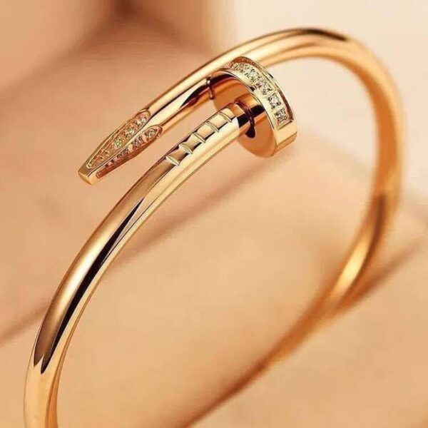 Strass gold plated nail bangle