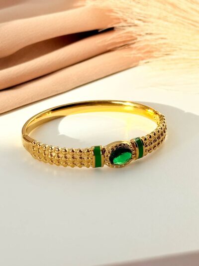 Green diamond bangle