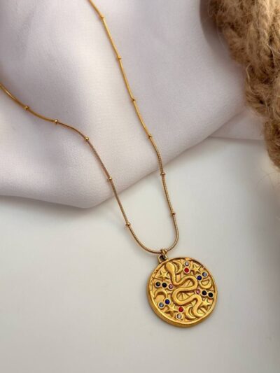 Colorful Snake gold plated necklace