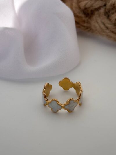 White van cleef gold plated ring