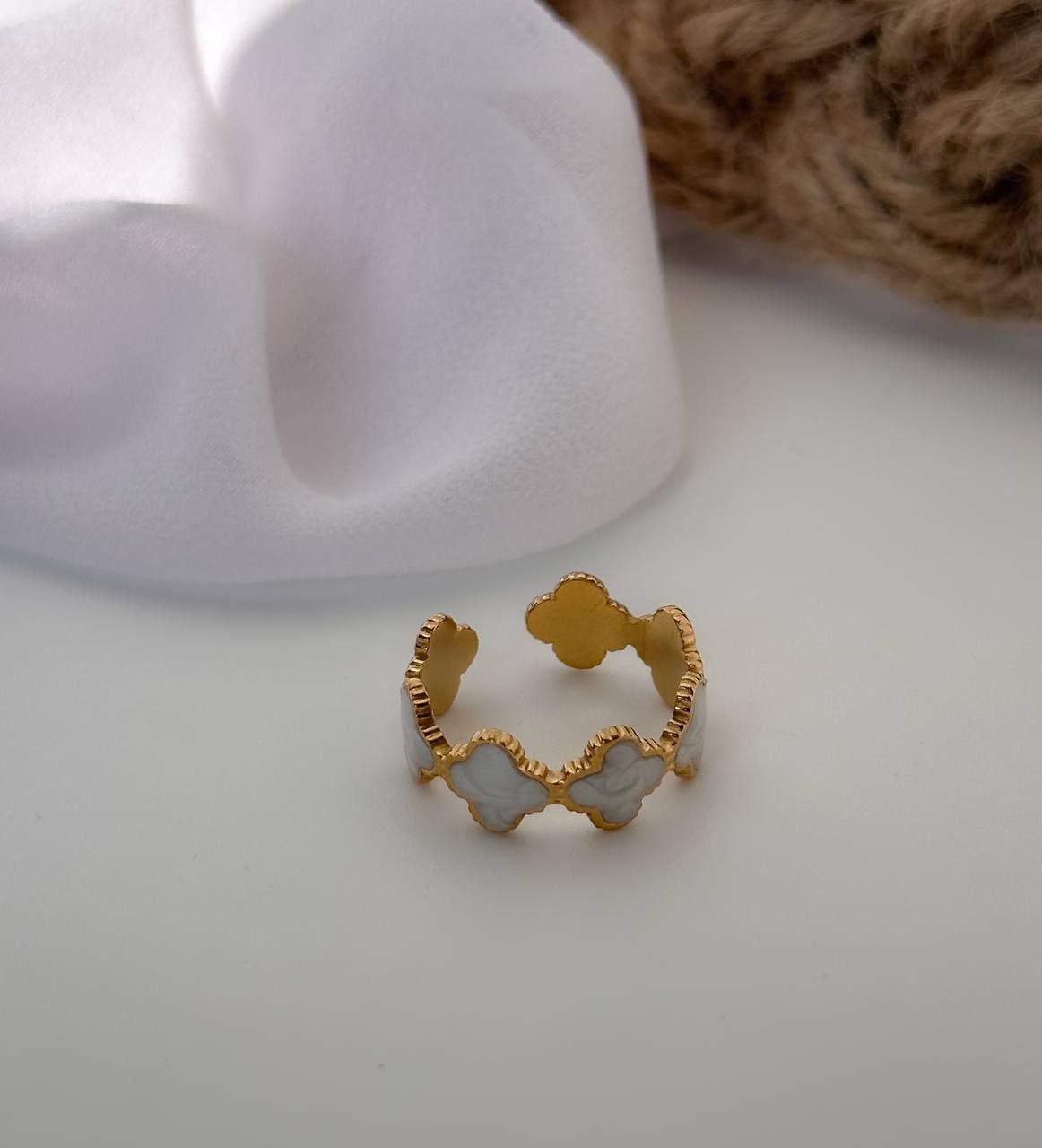 White van cleef gold plated ring