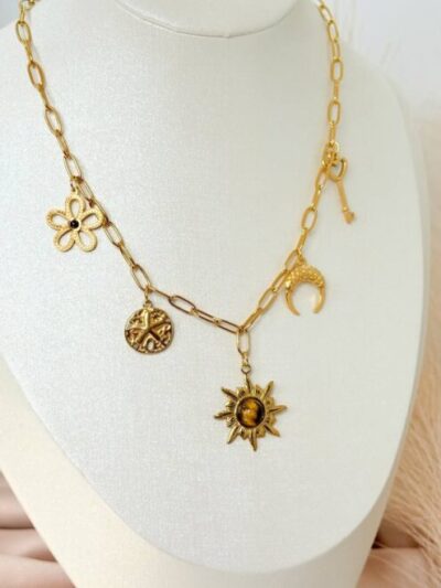 Charms gold plated necklace