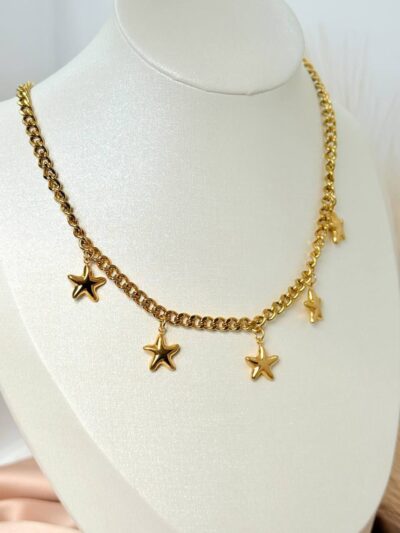 Stars  gold plated necklace