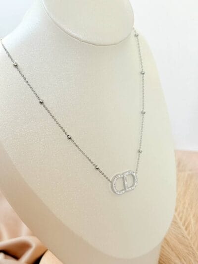 CD silver gold plated necklace
