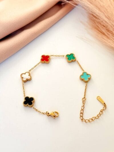 Colorful van cleef gold plated bracelet