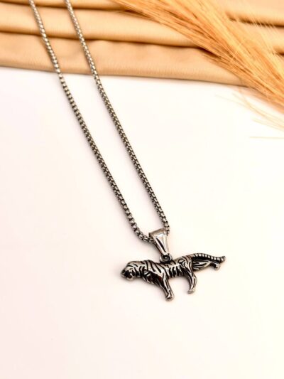 Tiger silver plated necklace