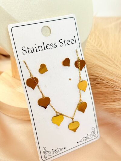 Farfasha set gold plated heart
