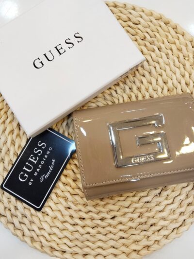 G beige shiny wallet