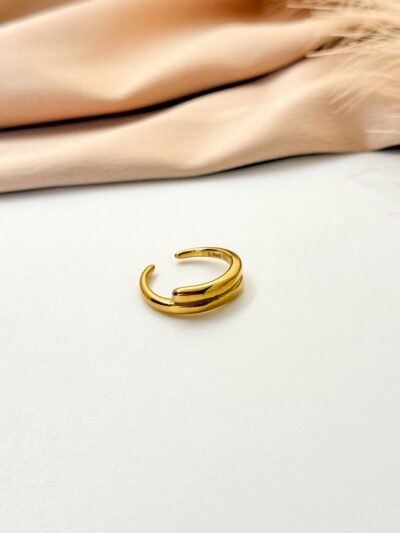 Amber gold plated ring