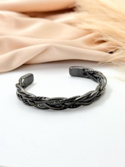 Weave black bangle