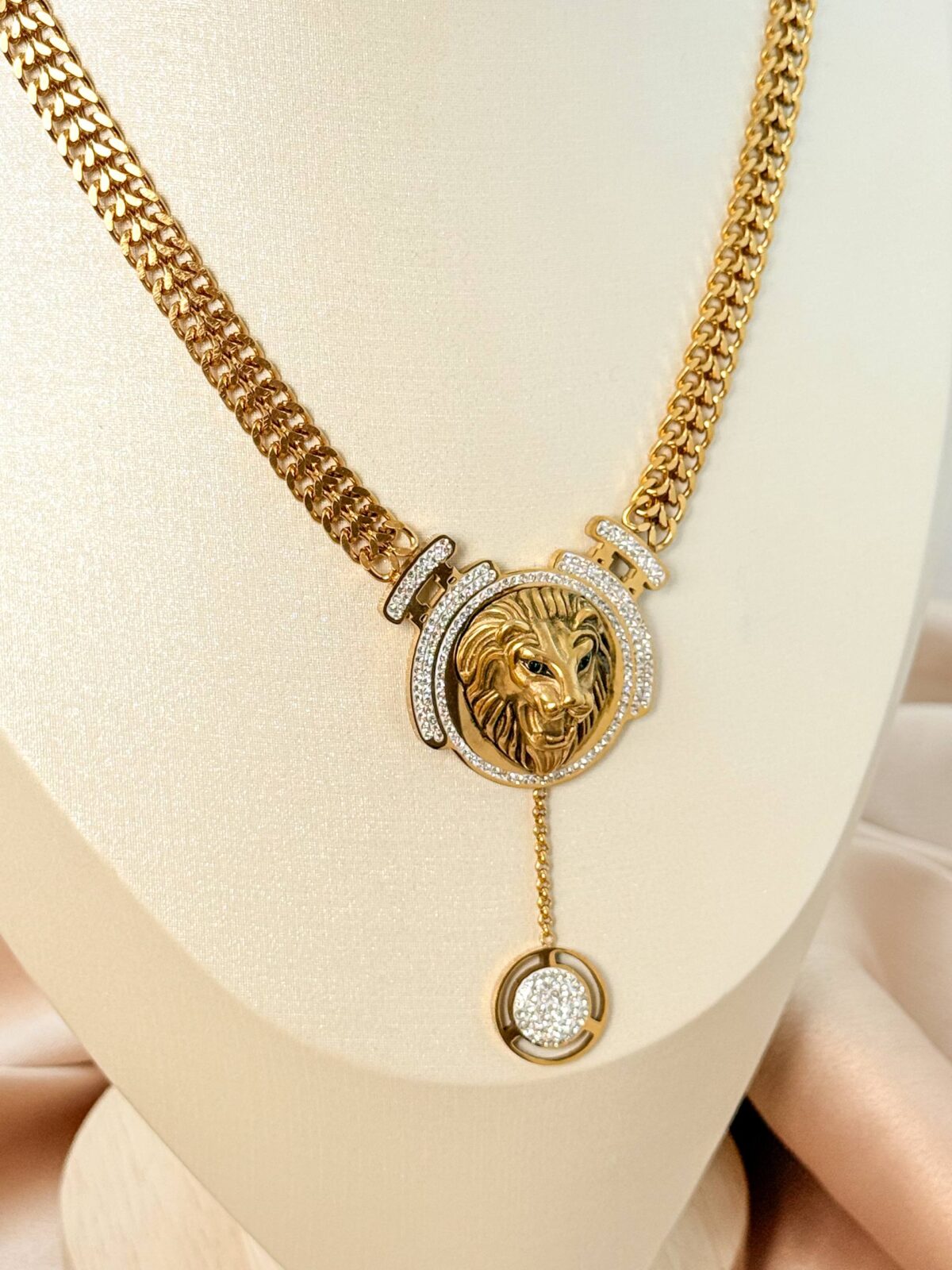 Lion Diamond Gold Plated Necklace