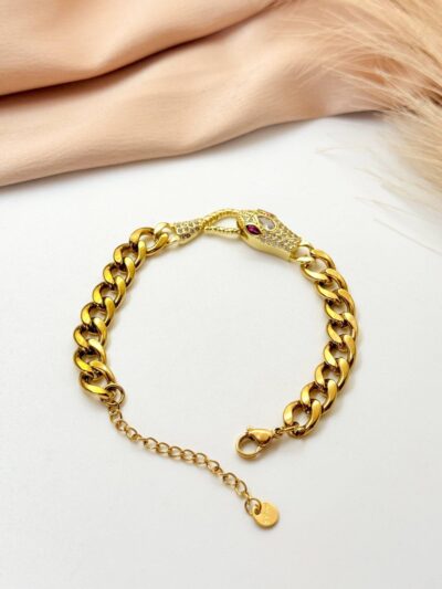 Snake eye Gold Plated  Bracelet