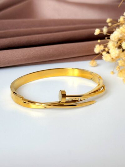 Studded gold plated bangle