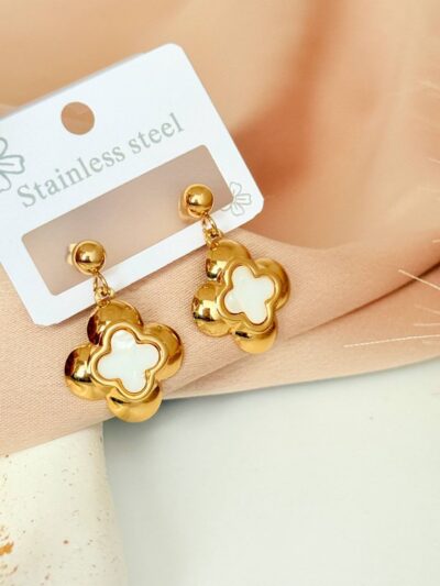 Trendy white gold plated  earrings