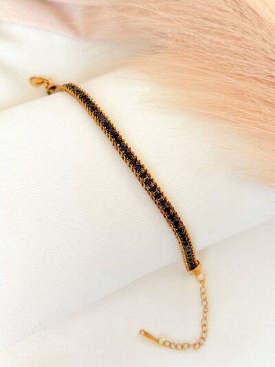 Black tennis Gold Plated  Bracelet