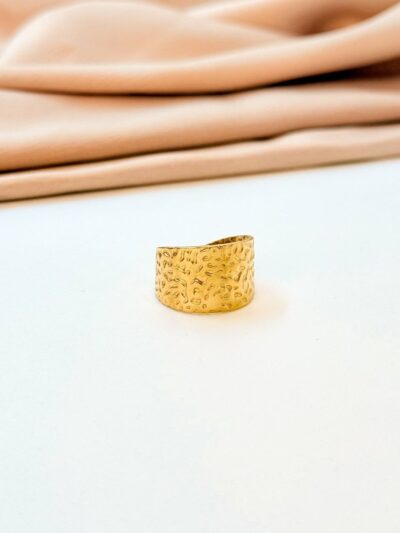 Broad gold plated ring