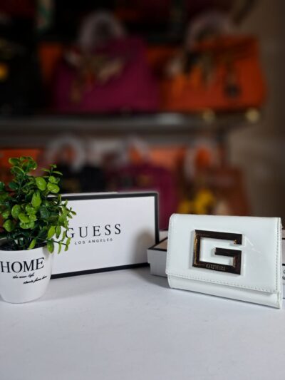 G white shiny wallet