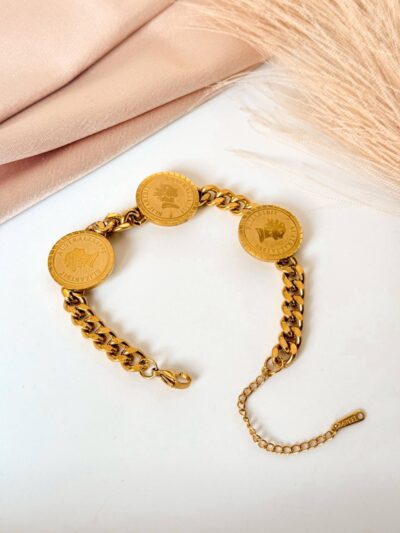 Trendy Pounds Gold Plated Bracelet