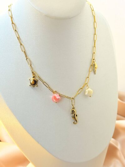 Coral Gold Plated Necklace