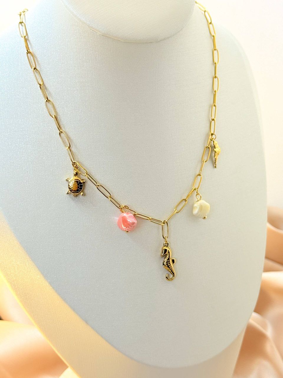 Coral Gold Plated Necklace