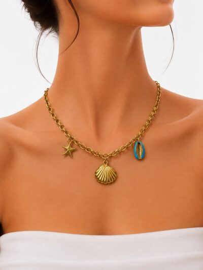 Seascape Gold Plated Necklace