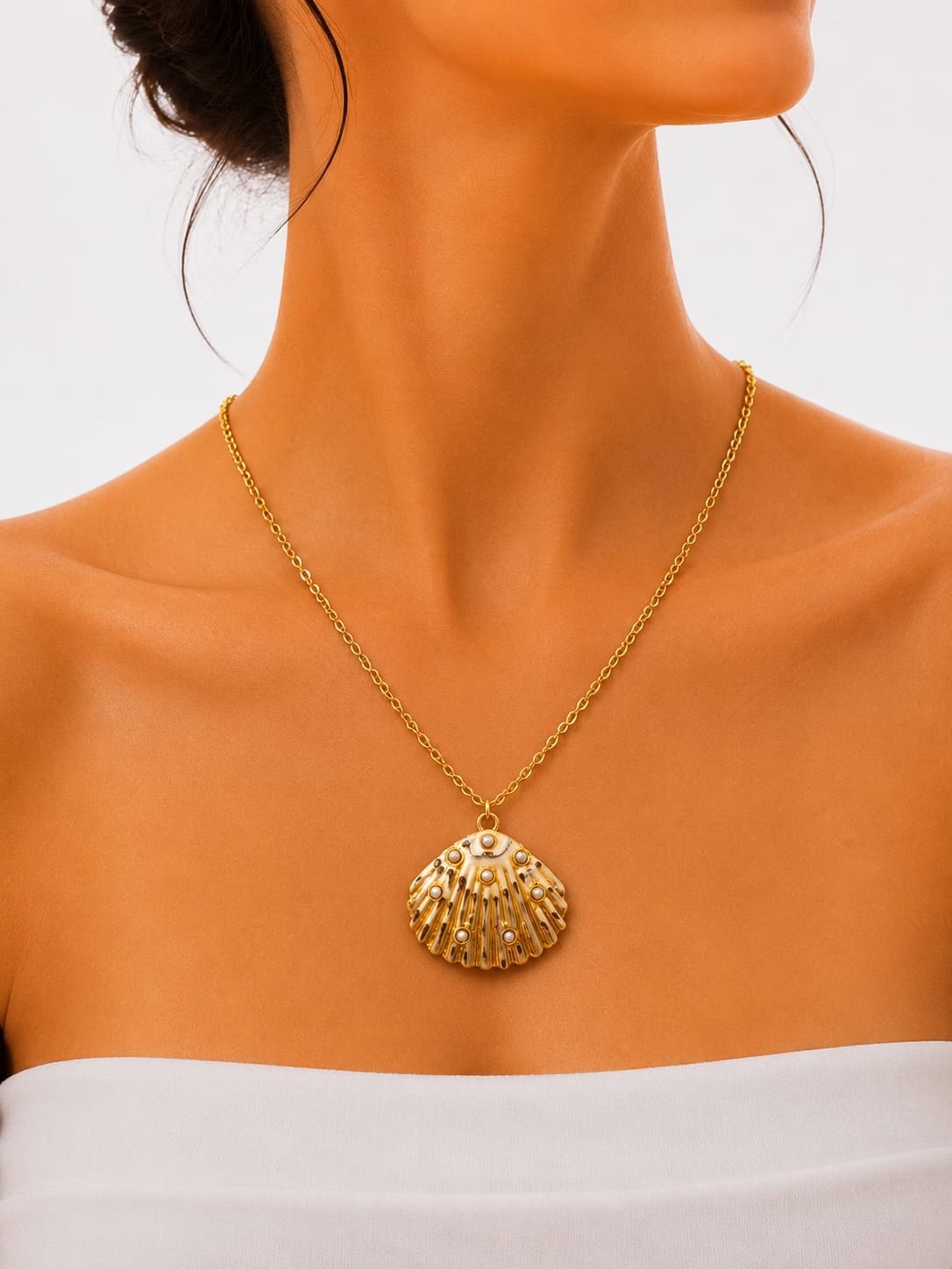 Gold shell Gold Plated Necklace