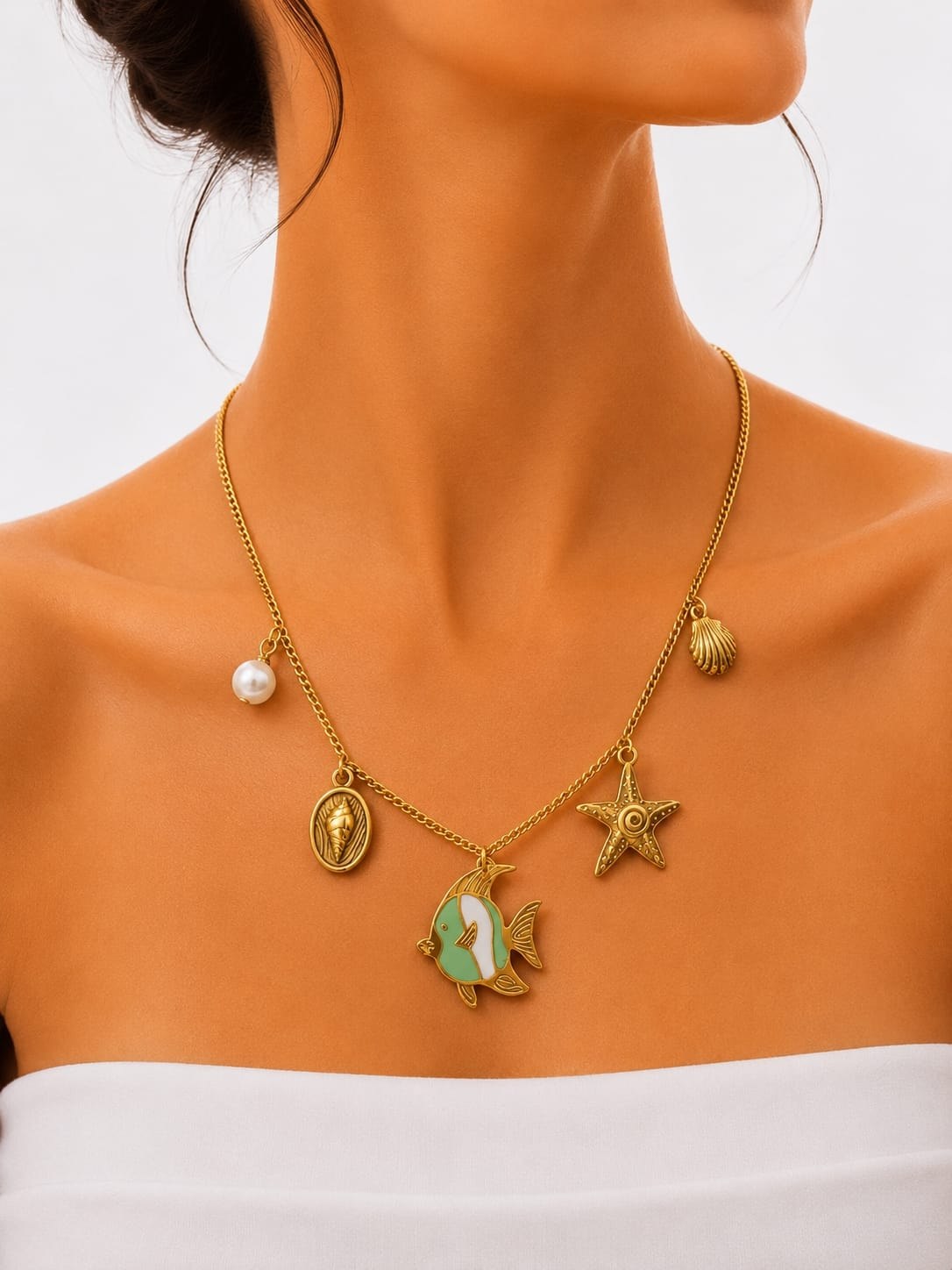 Ocean charm Gold Plated Necklace