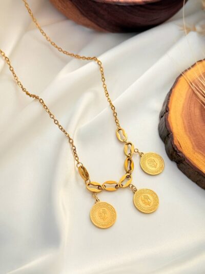 Trio coins Gold Plated Necklace