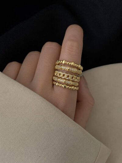 Trendy 5  gold plated ring