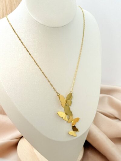Butterfly trio Gold Plated Necklace