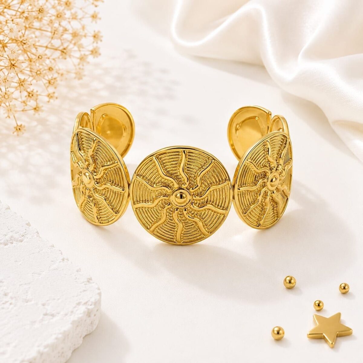 Mer gold plated bangle