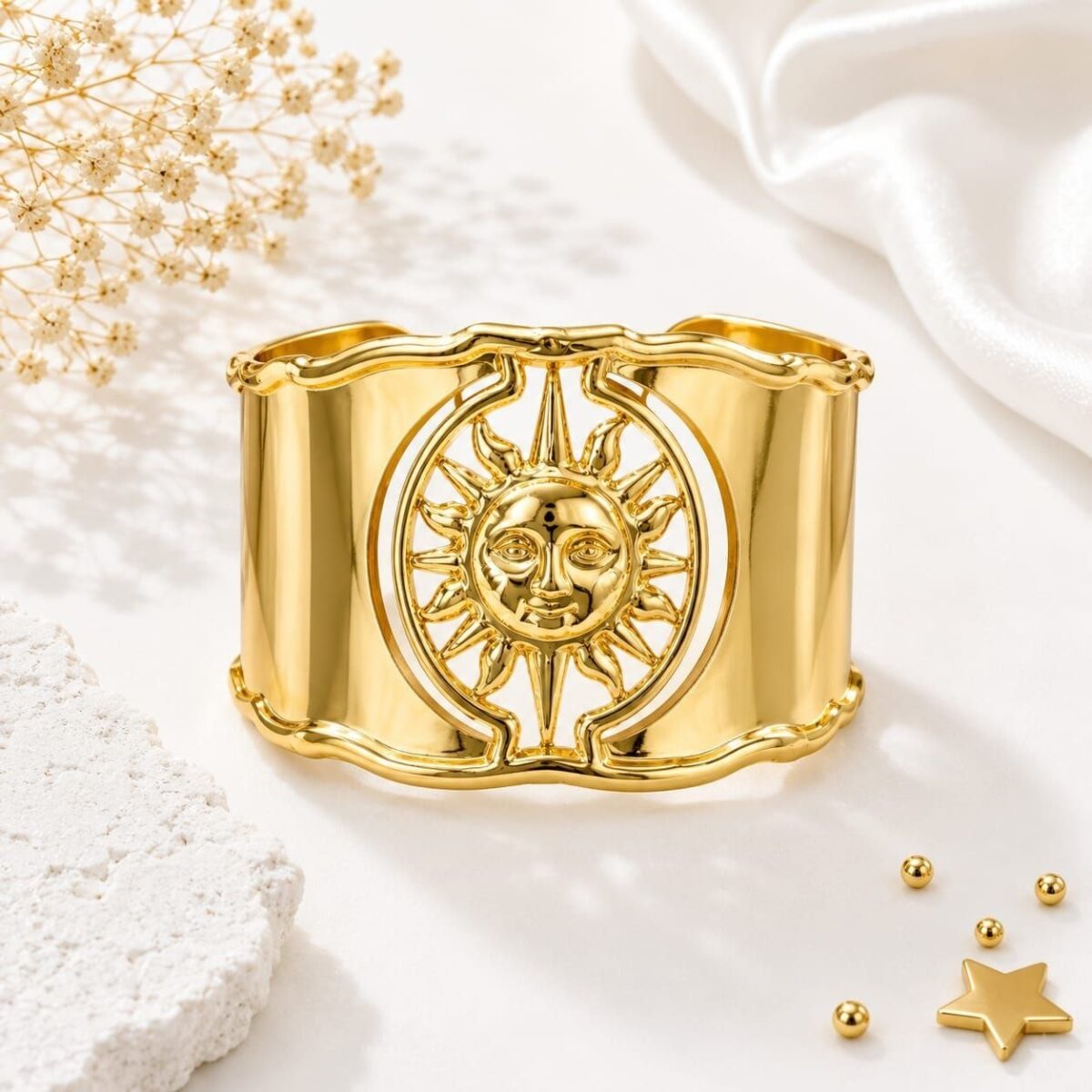 Trendy sun gold plated bangle