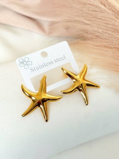 Starfish gold plated  earrings