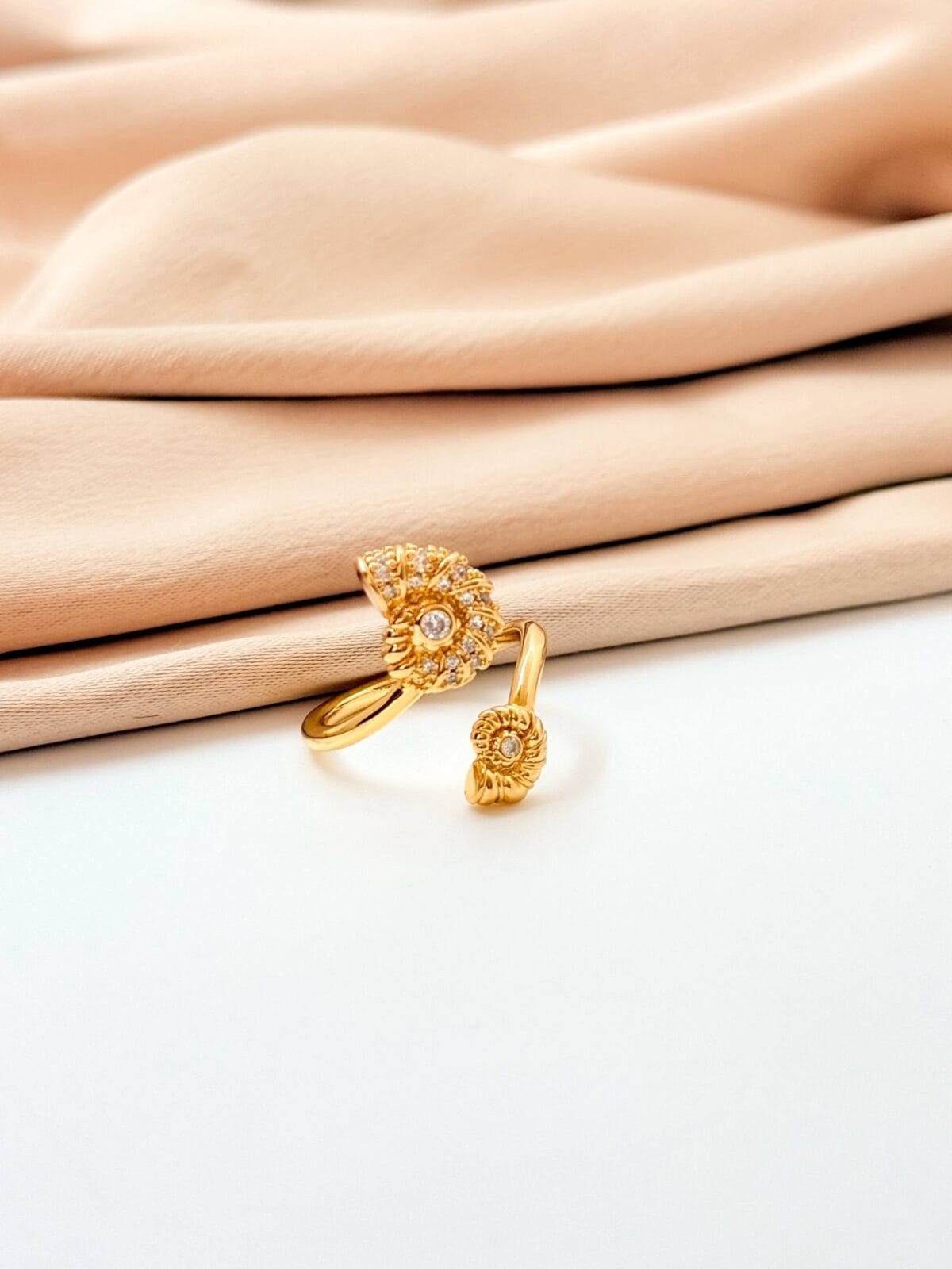 Ocean theme gold plated ring