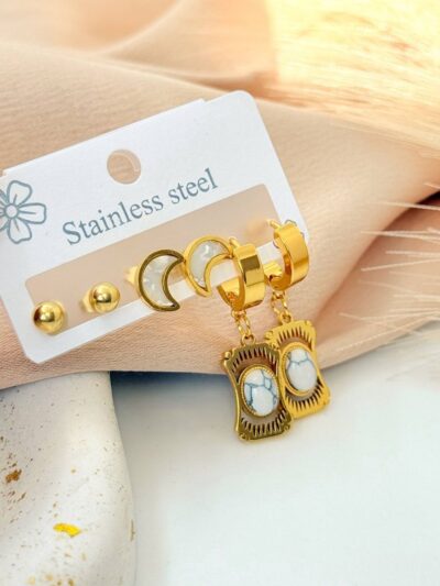 Hoop gold-plated earrings