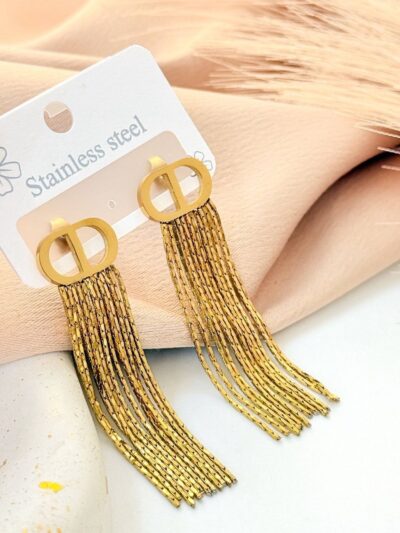 CD gold-plated earrings