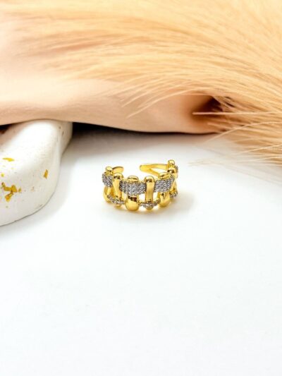 Pave gold plated ring