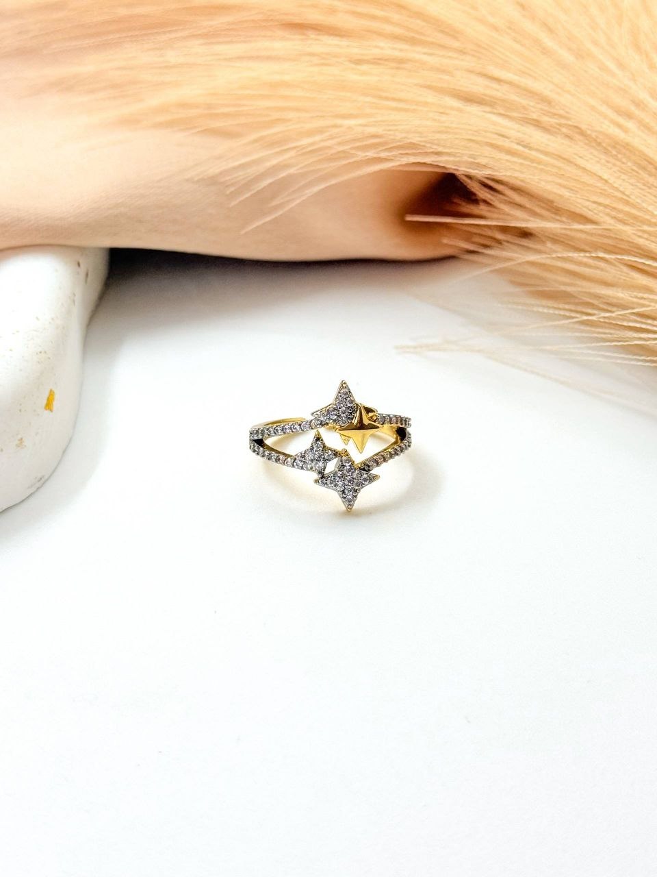 Star gold plated ring
