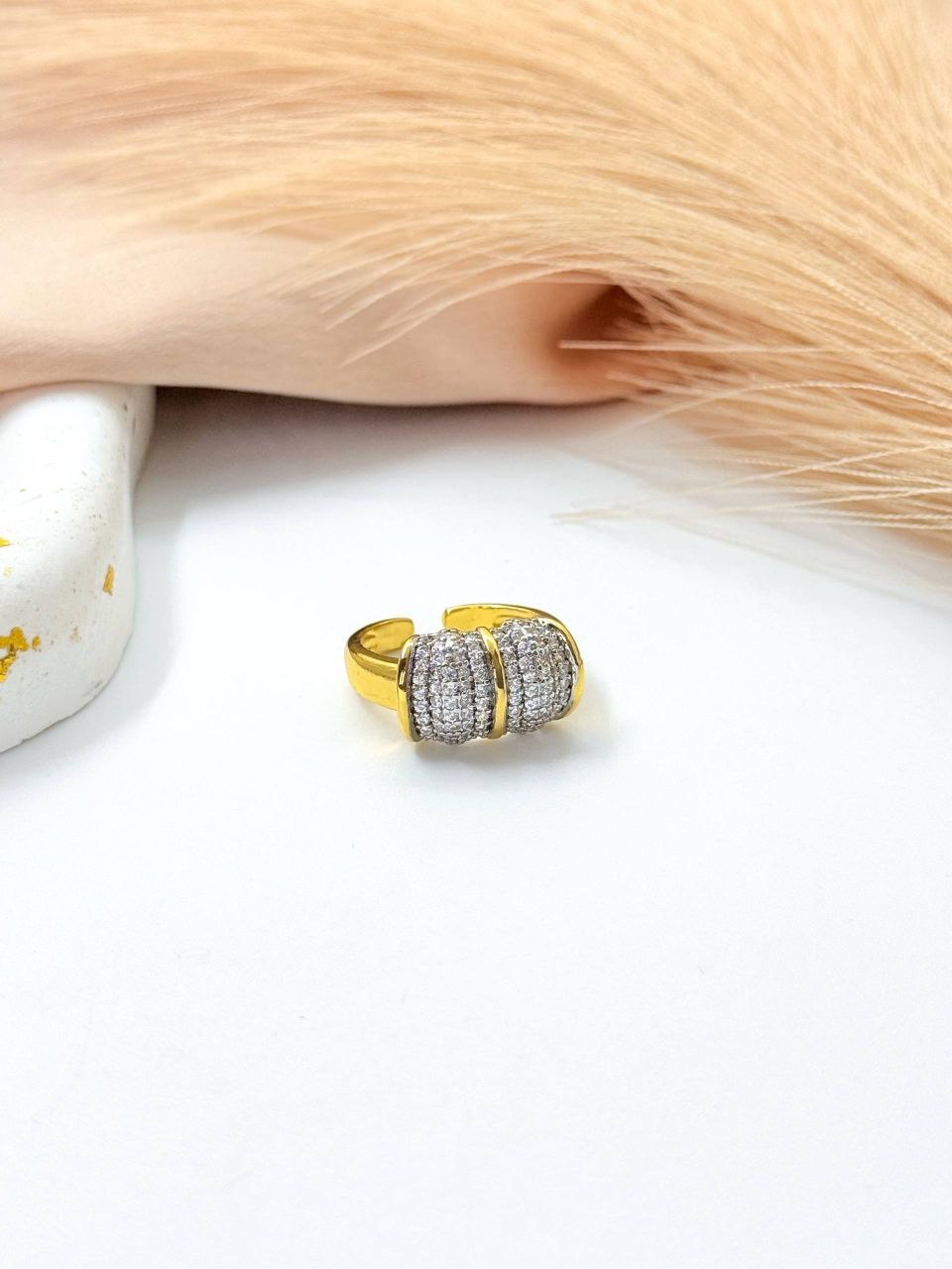 Copper gold plated ring