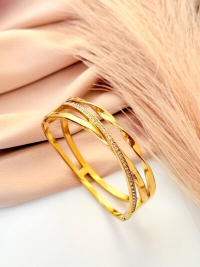 Triple  gold plated bangle