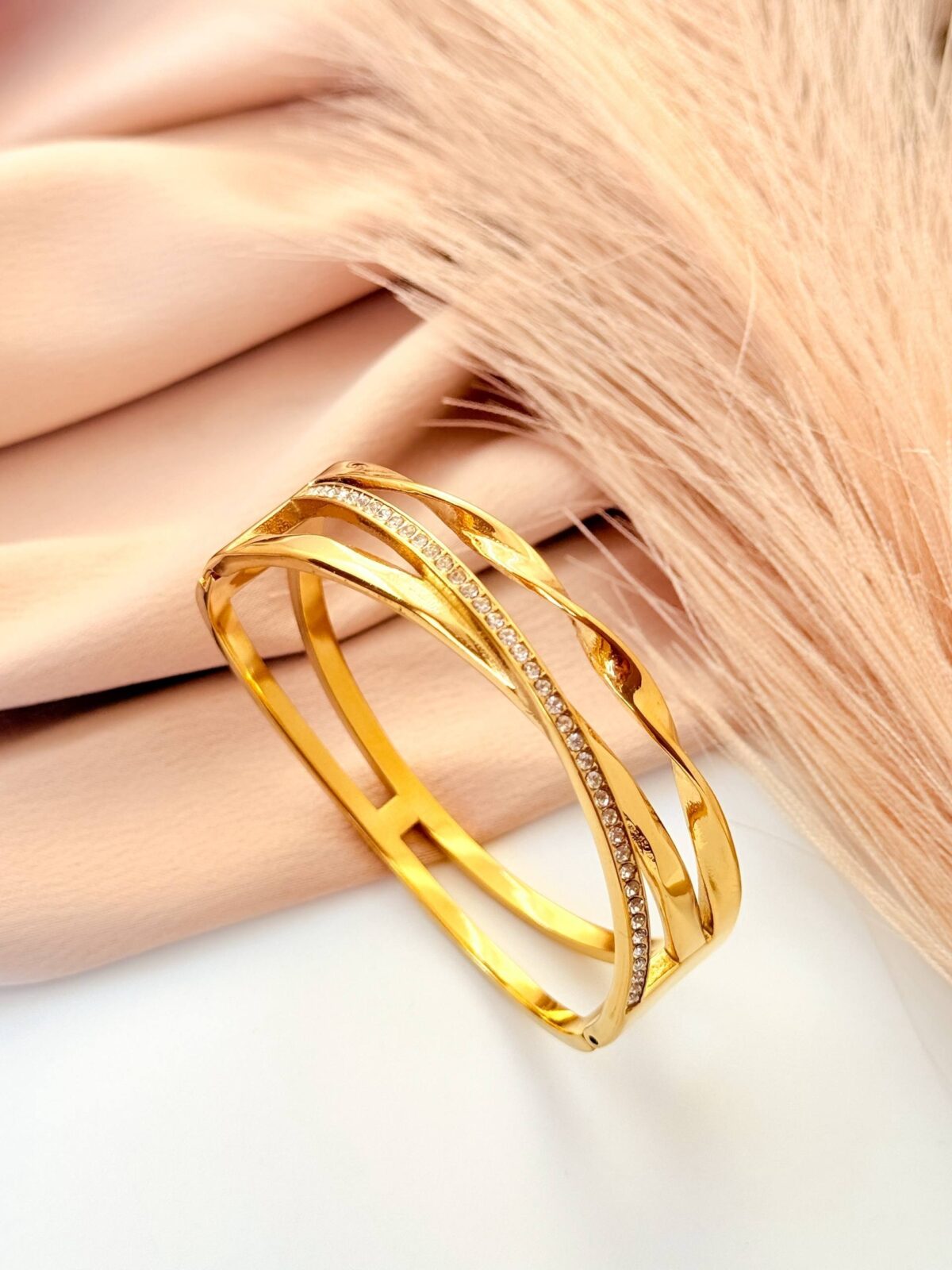 Triple gold plated bangle