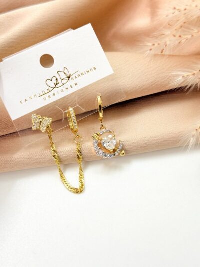 Heart gold-plated earrings