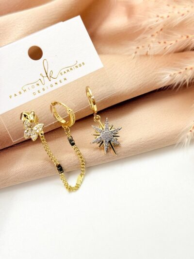 Butterfly gold-plated earrings