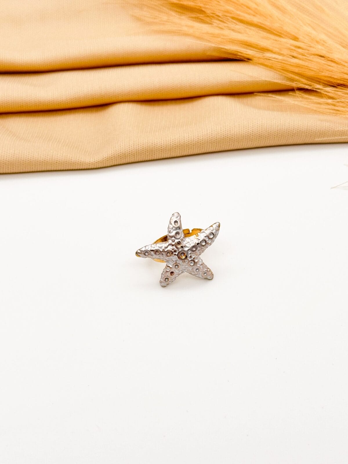 Sea star gold plated ring