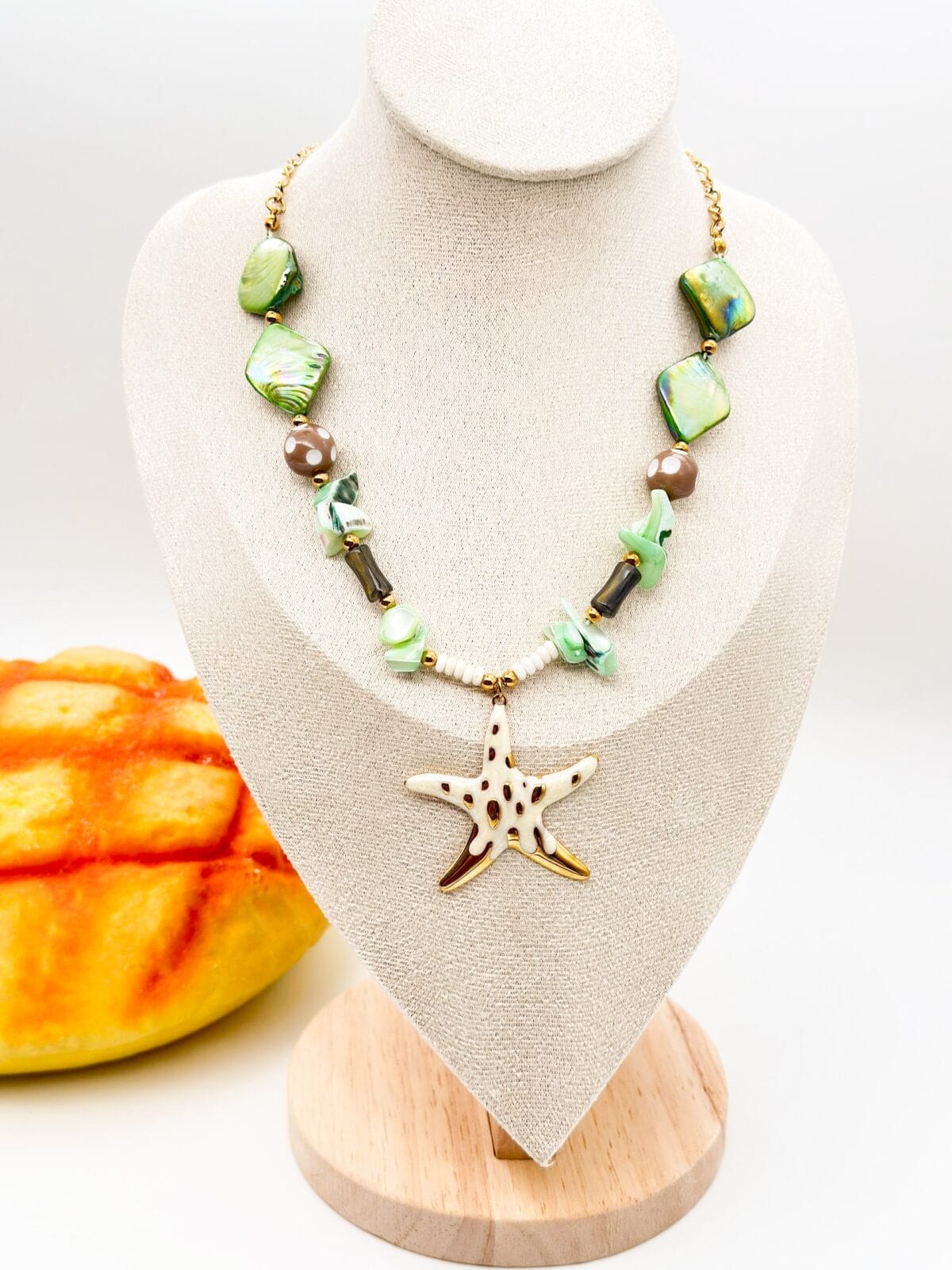 Green Bahamas Gold Plated Necklace