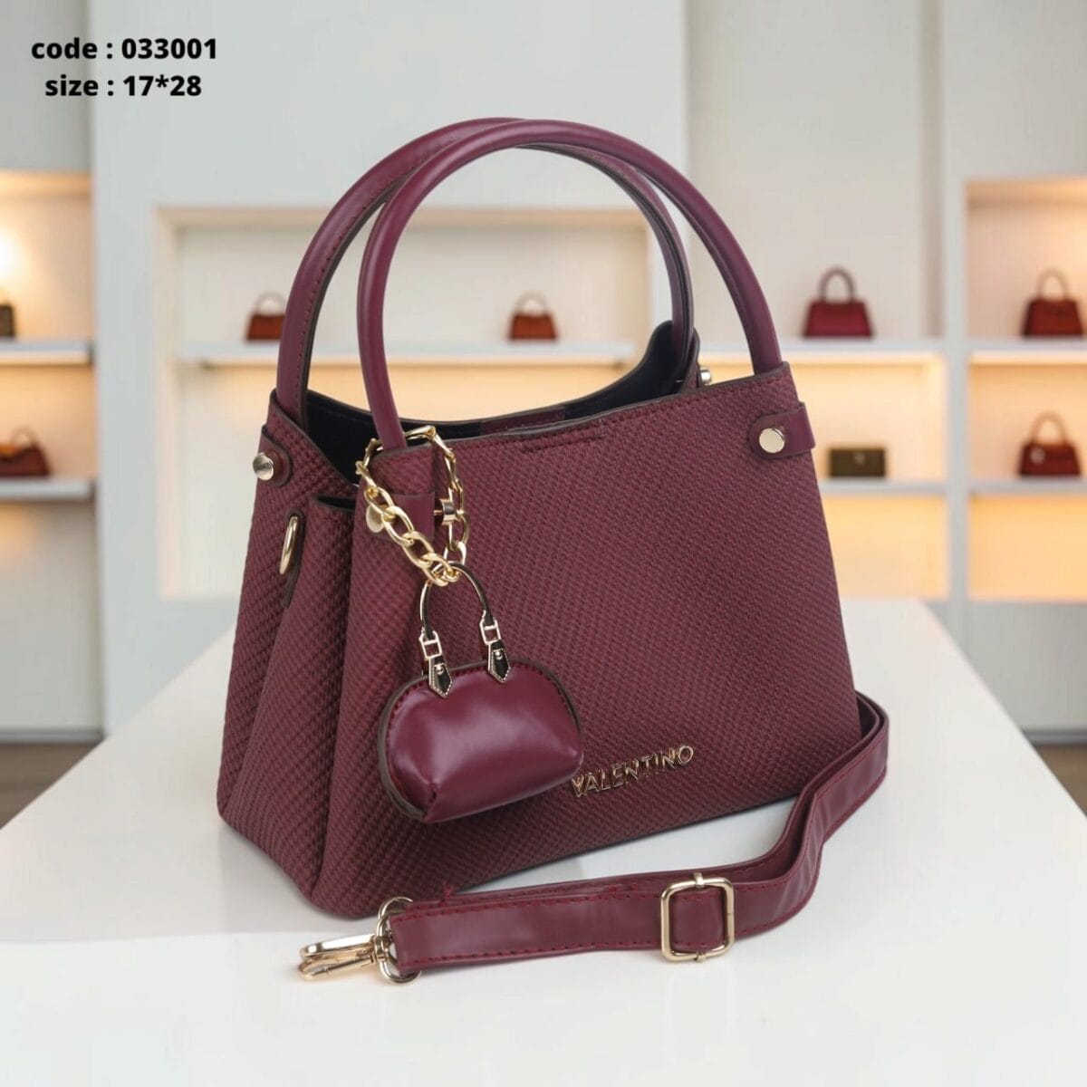 Elena Burgandy Bag 17*28