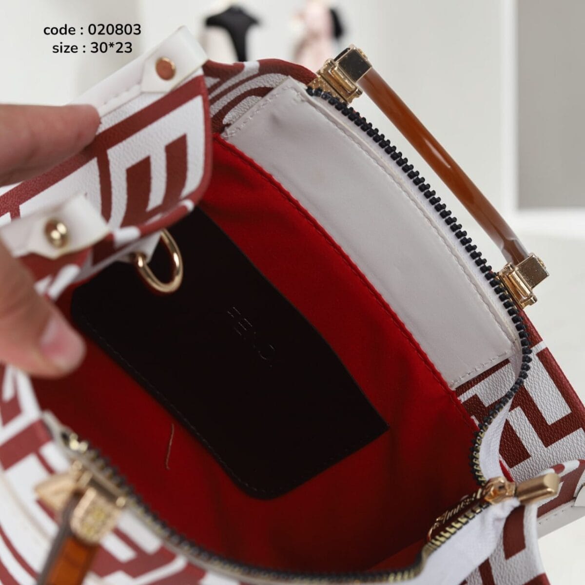 Fiona Burgandy Bag 30*23 - Image 2